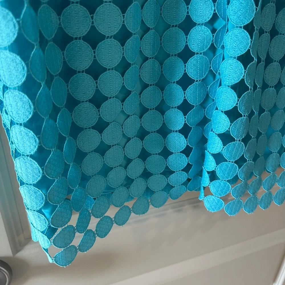 Lauren Ralph Lauren Eyelet Media Dot Lace Sheath Dress in Aqua Blue - Picture 10 of 10